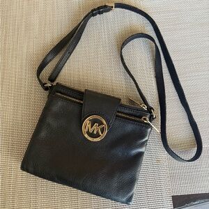 Michael Kors Black Leather Crossbody Bag